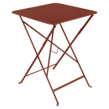 Table bistro 57x57 ocre rouge
