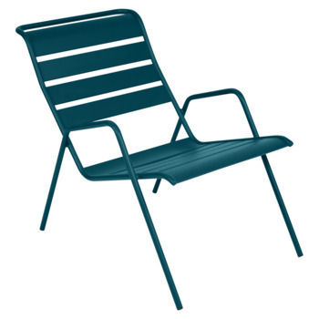 Fauteuil bas pour jardin MONCEAU en acier bleu aca