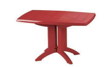 Table de jardin VÉGA rouge en résine - 118x77x72 c