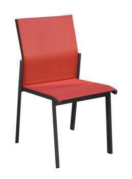 Chaise DELIA graphite/rouge