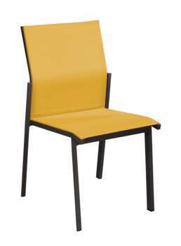 Chaise DELIA graphite/moutarde