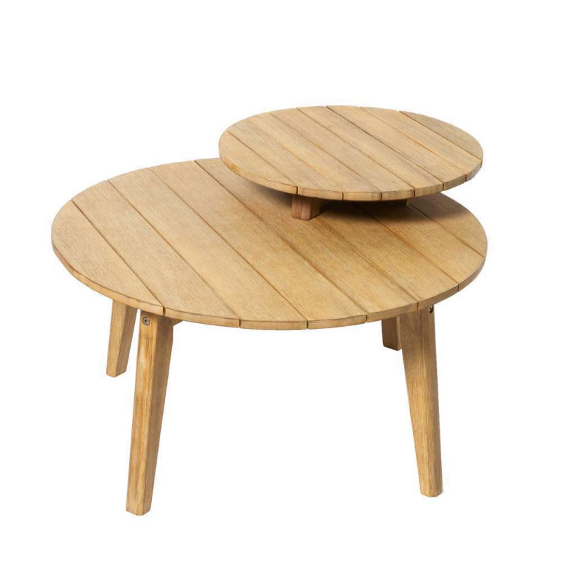 Table basse MAYA ronde X2 plateaux