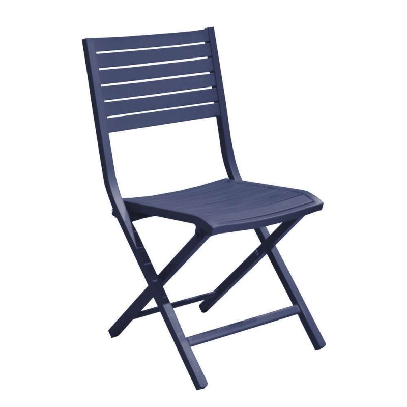 Chaise pliante LUCCA en aluminium bleu - 53x46x87