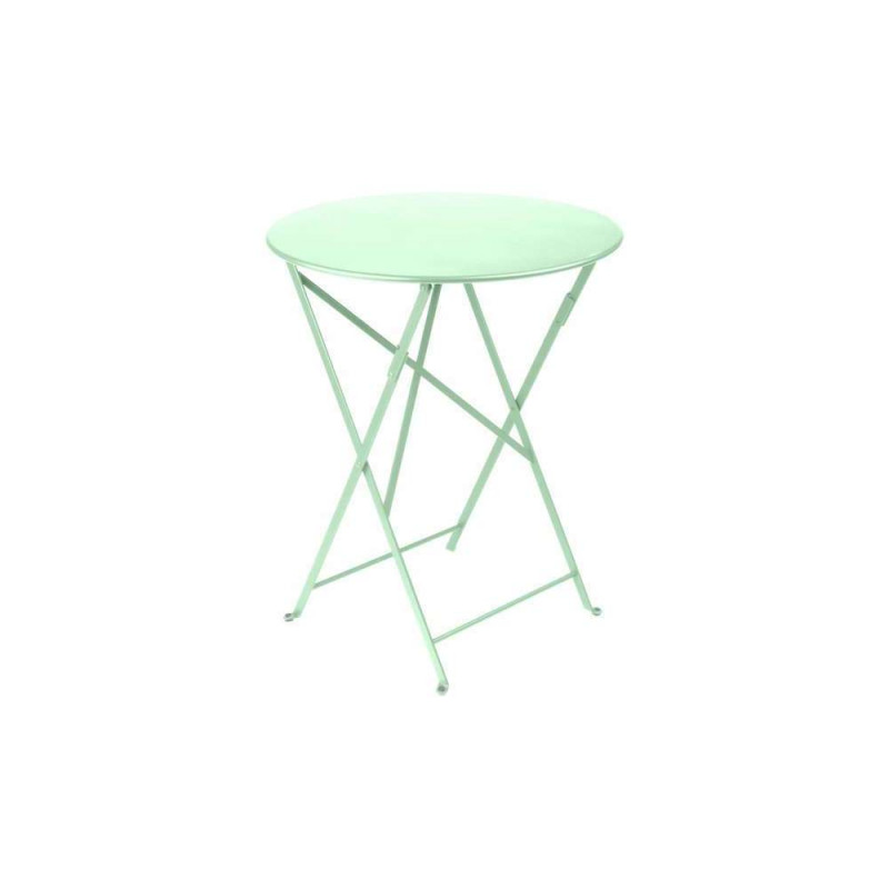 Table bistro : acier vert opaline d.60cm