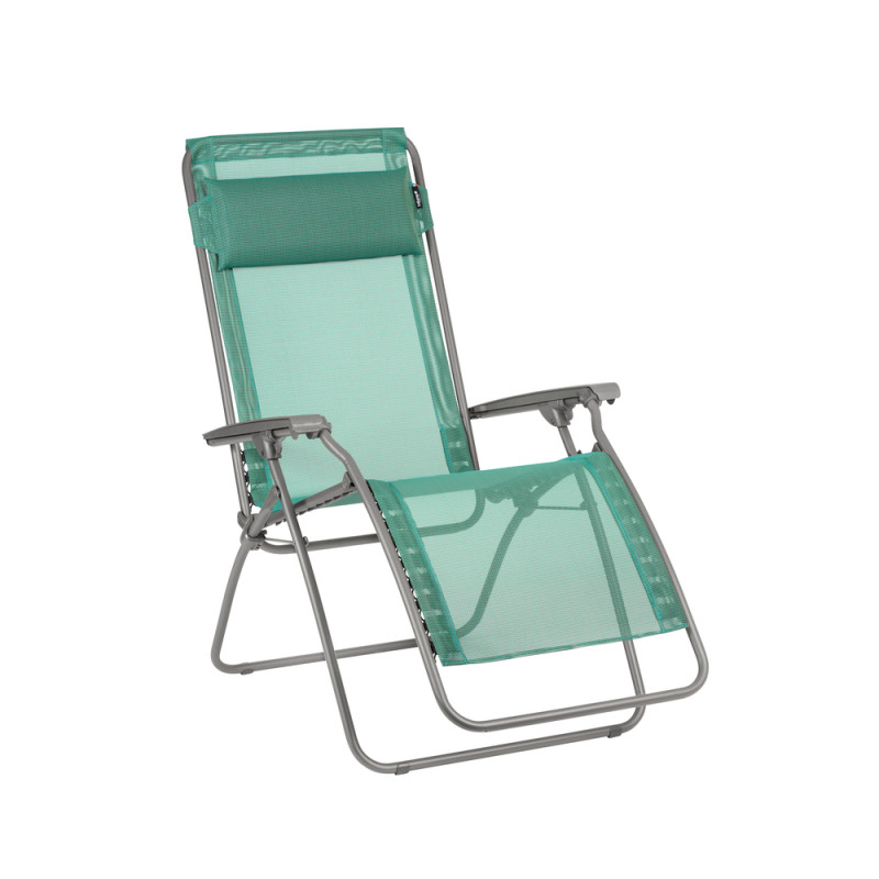 Fauteuil de jardin relax en toile et acier - 163x6