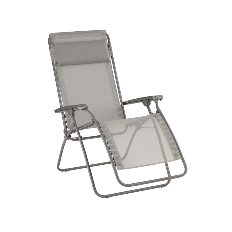 Fauteuil de jardin relax en toile et acier - 163x6