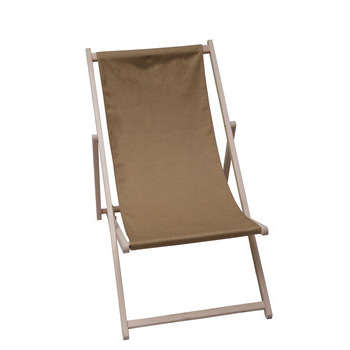 Chilienne Monte Carlo en bois et toile taupe - 95x