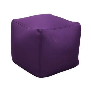 Pouf cube, coloris aubergine, H. 40 cm