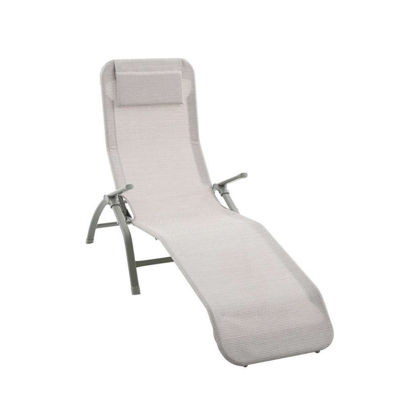 Chaise relax en aluminium et toile polyester verte