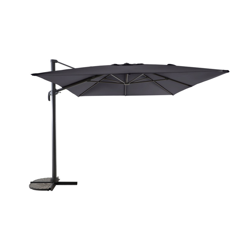 Parasol déporté HALO toile anthracite chiné 400x30
