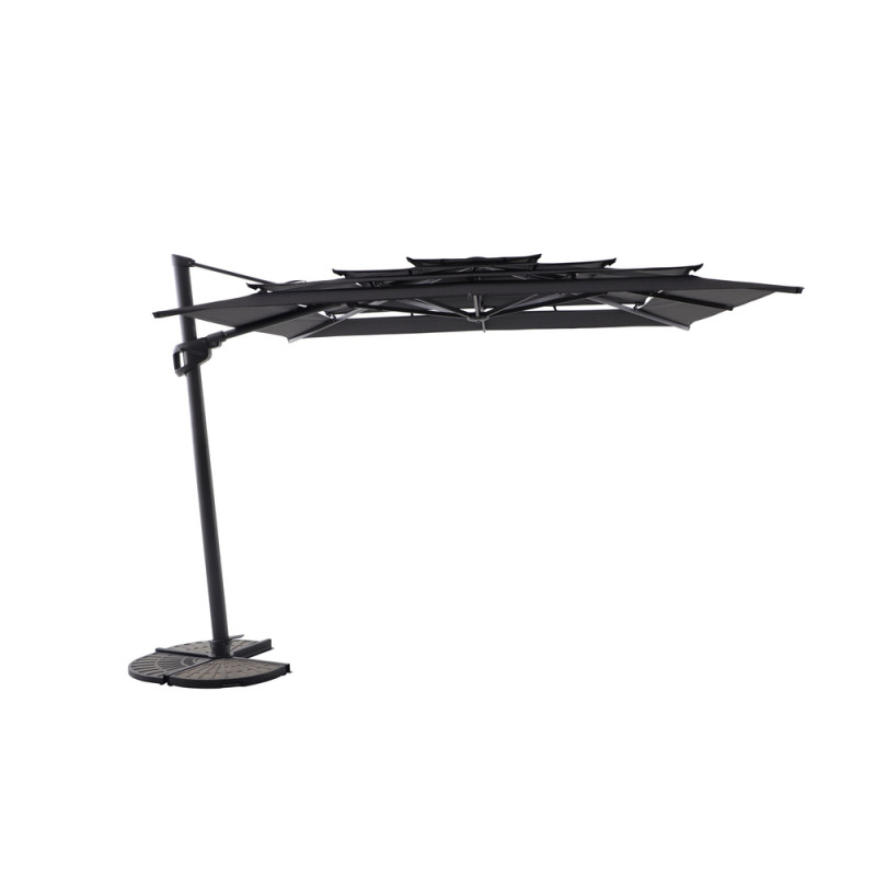 Parasol déporté EOLE anthracite Ø300 x H250cm