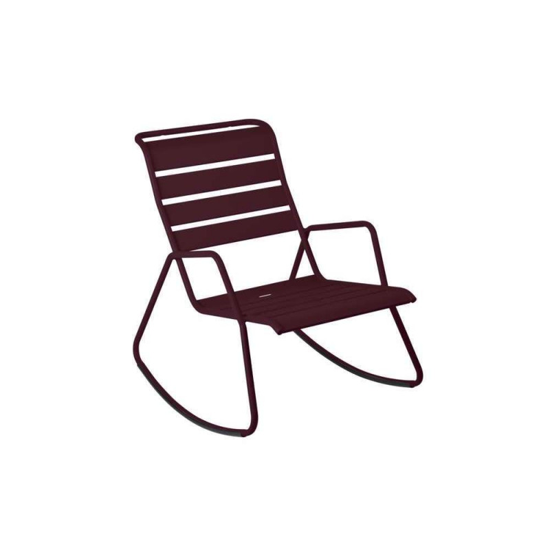 Rocking-chair : acier cerise noire 78x68x88cm