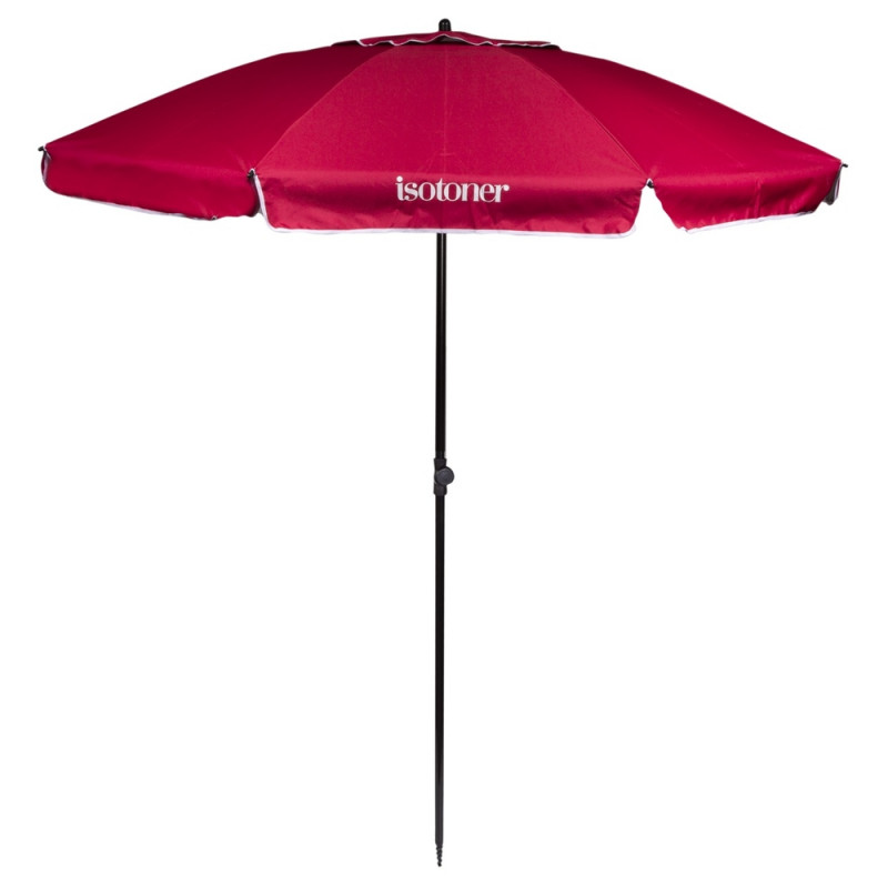 Parasol de plage inclinable, coloris framboise - D
