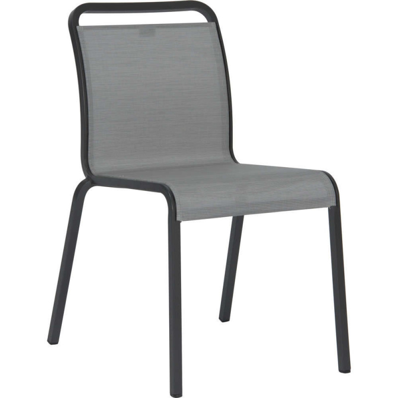 Chaise Oskar : alu/textilène, anthracite/arg.