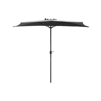 Demi-parasol en toile écrue avec manivelle - 150x3