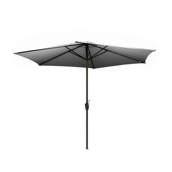 Parasol en toile grise avec manivelle - D300 cm