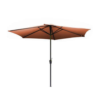 Parasol en toile orange avec manivelle - D300 cm
