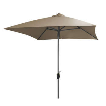 Parasol en toile taupe avec manivelle - 250x250 cm