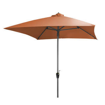 Parasol de jardin 2.5 m, à manivelle, orangé