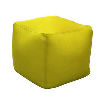 Pouf cube, coloris citron, H. 40 cm
