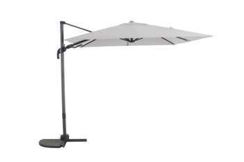 Parasol Samos en toile grise avec mât inclinable -