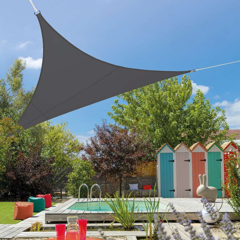 Voile d'ombrage triangulaire 3,60 m de côté extens