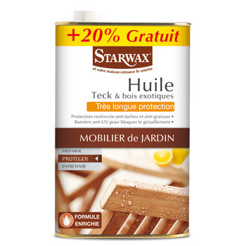 Huile teck très longue protection 750ML + 20% Grat