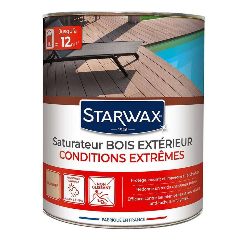 Saturateur incolore aqueux pour bois en conditions