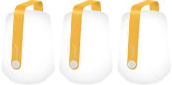 Lampe nomade Balad en plastique miel H. 13,5xD. 10