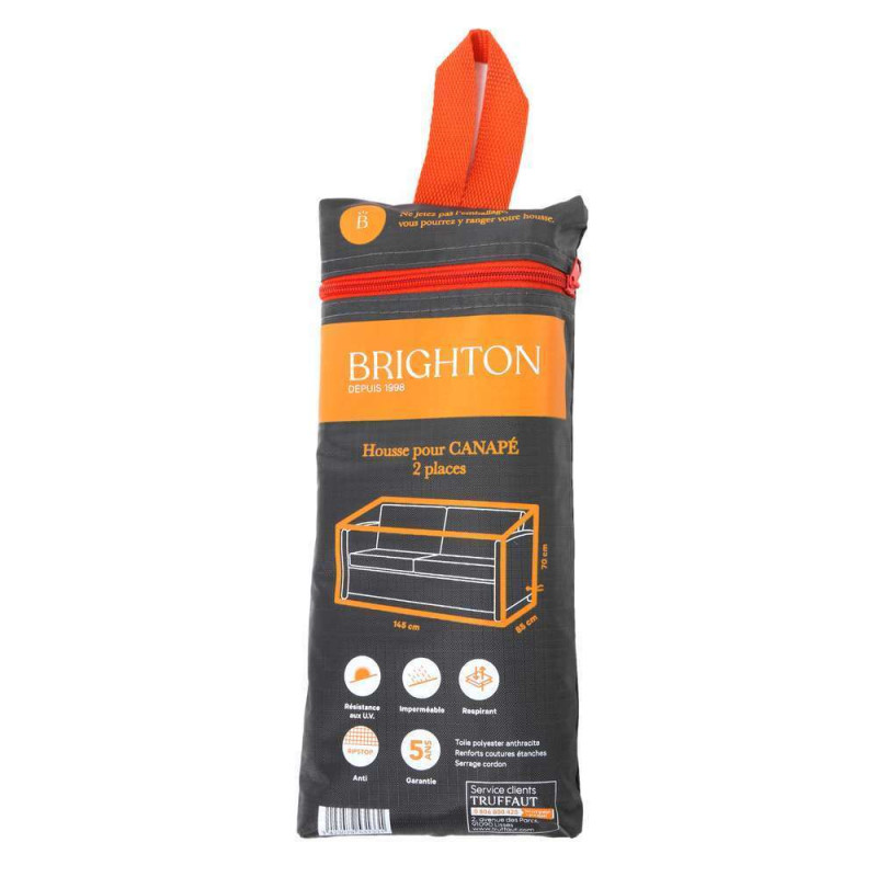 Housse pour canapé 2 places en polyester anthracit