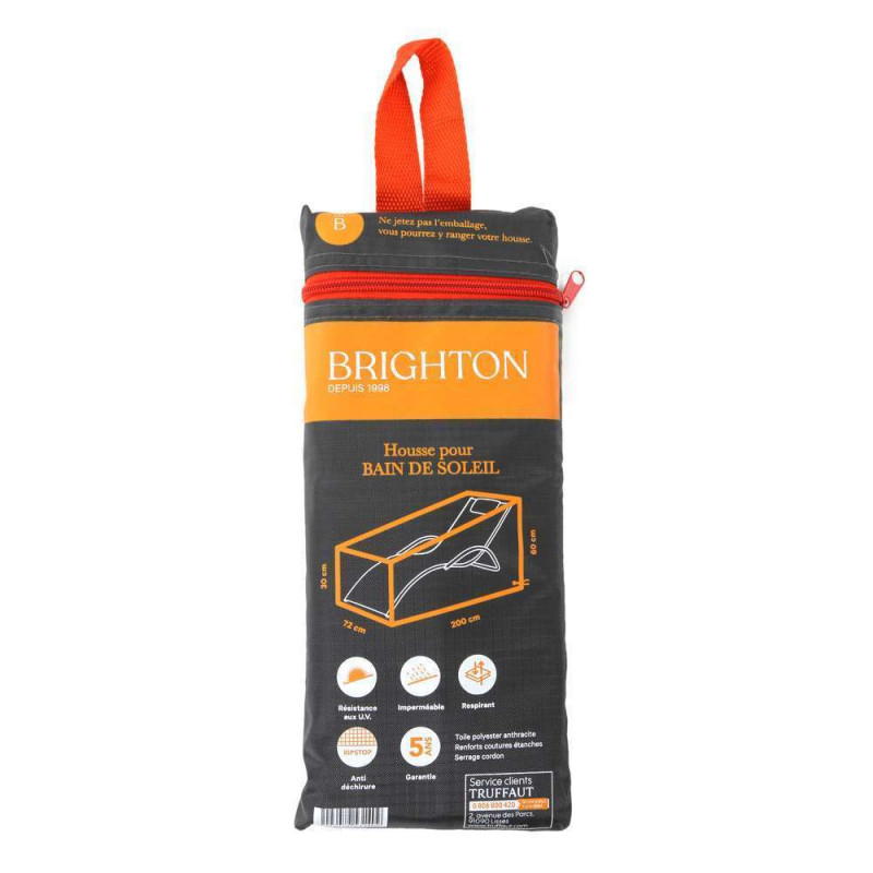 Housse pour bain de soleil en tissu anthracite - 2