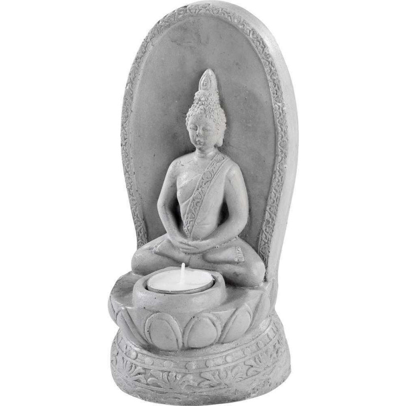 Photophore hologramme Shiva en béton ciré gris - L