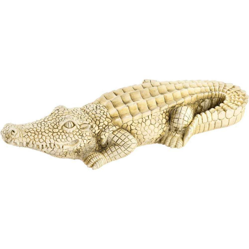 Statue zen crocodile en pierre reconstituée nature
