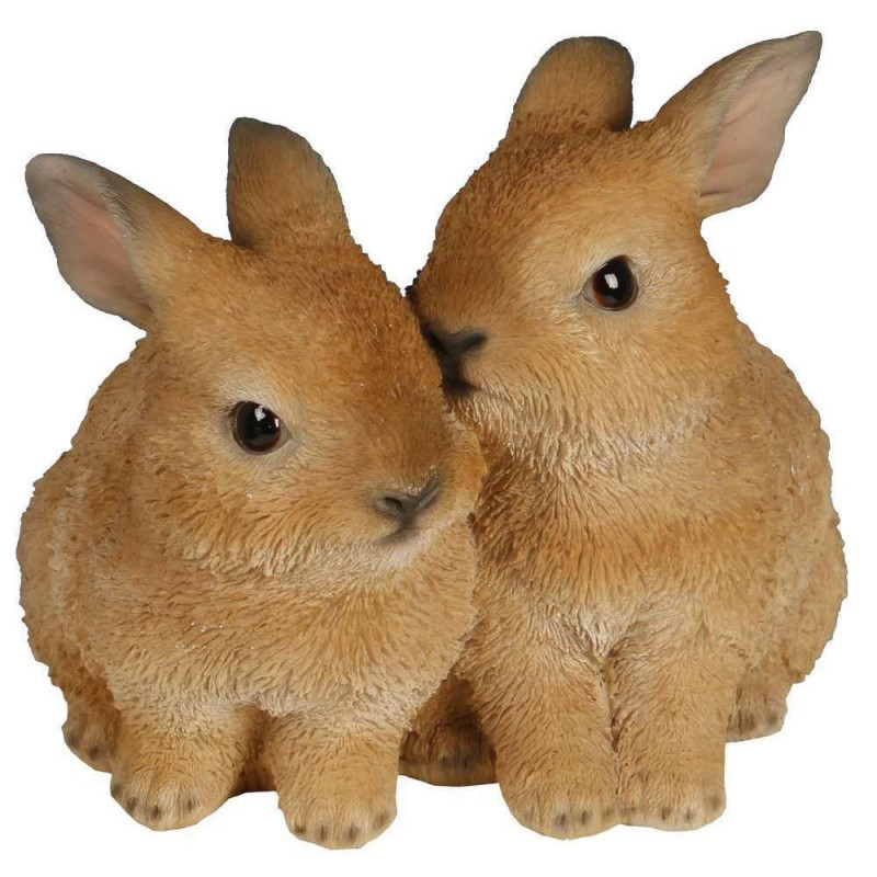 Statue en résine - Couple de Lapereaux - 15cm