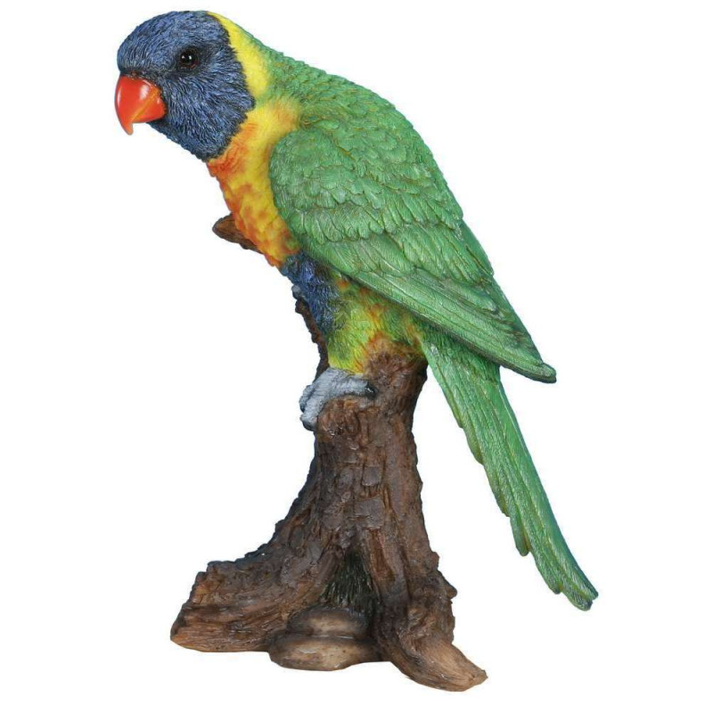 Statue de jardin : Perroquet vert et bleu
