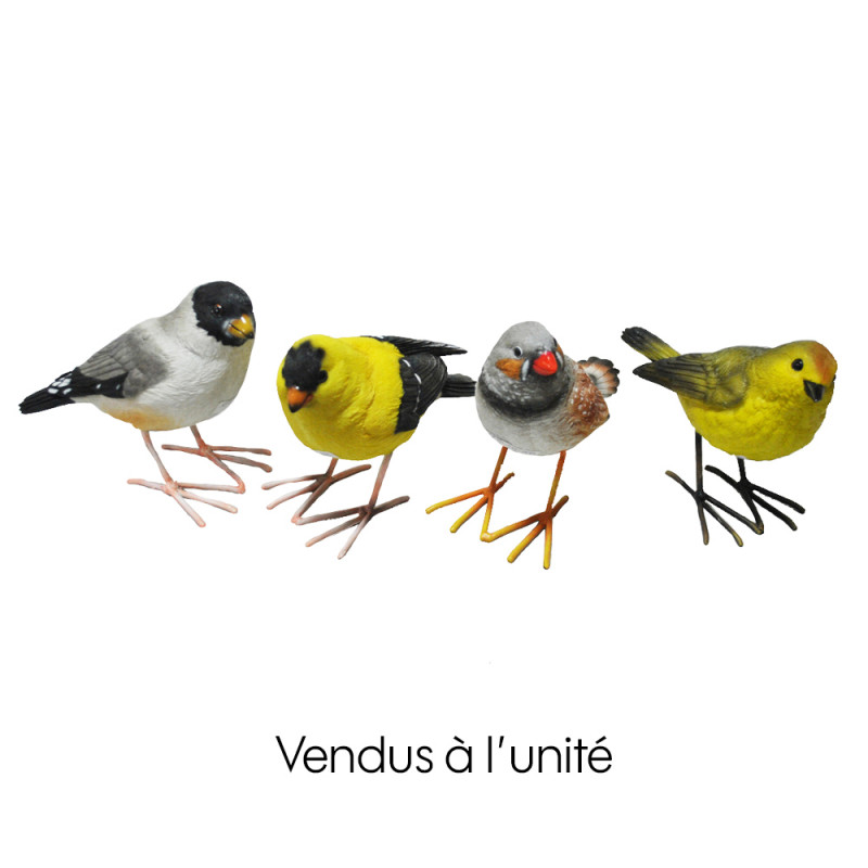 Oiseau décoratif en polyrésine, plusieurs coloris
