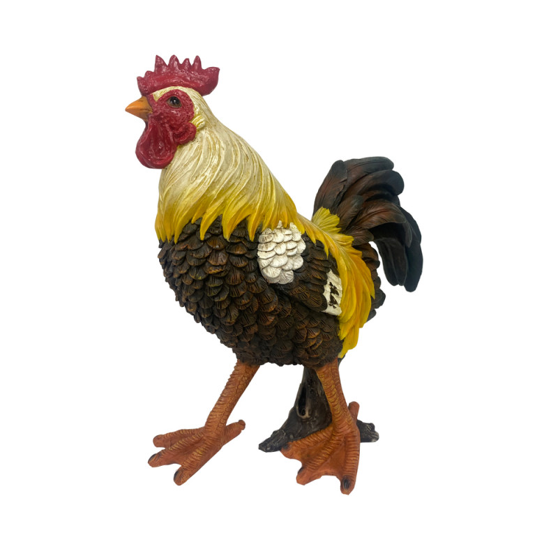 Statue de coq, en polyrésine - H. 33,5cm