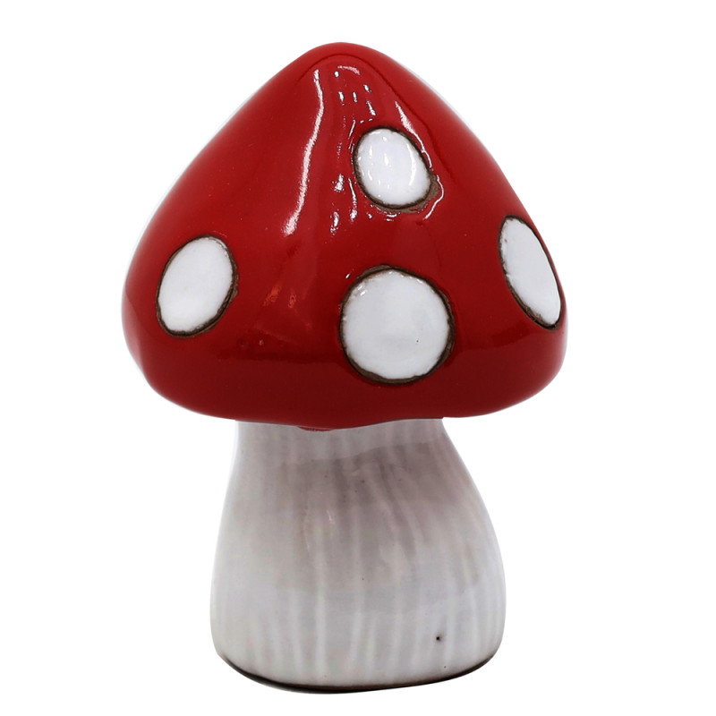 Champignon décoratif, en céramique - H. 15cm