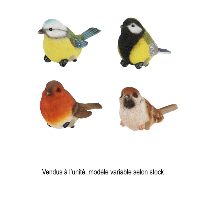 Petit oiseau décoratif en résine, vente à l'unité