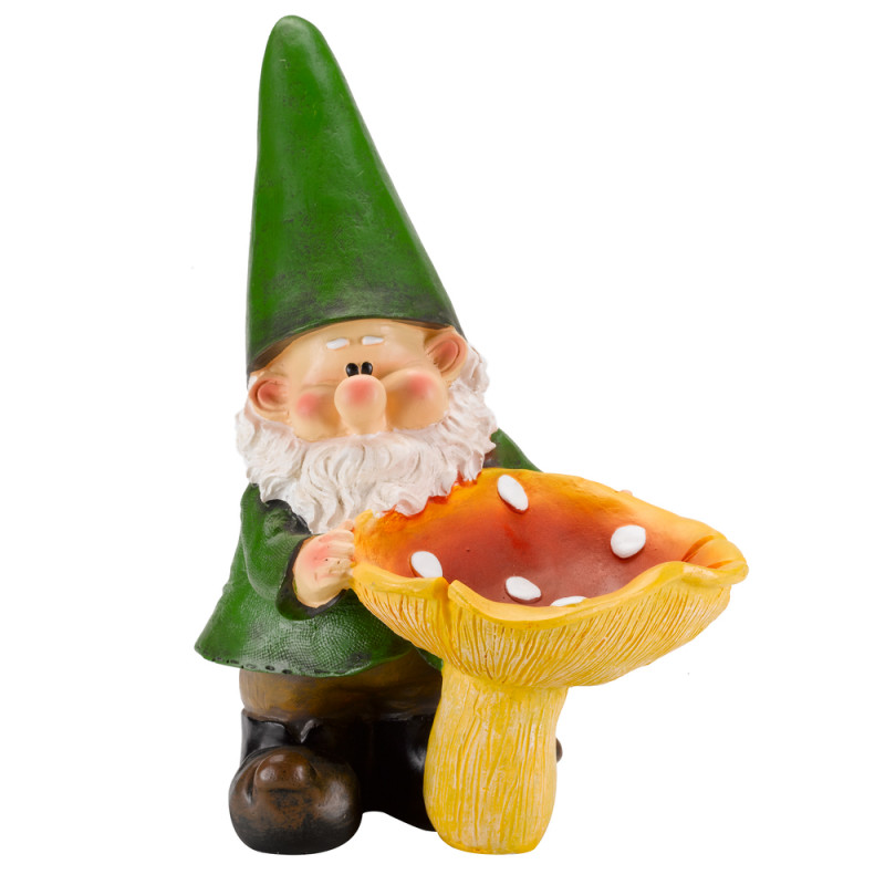 Figurine à poser : nain de jardin avec champignon
