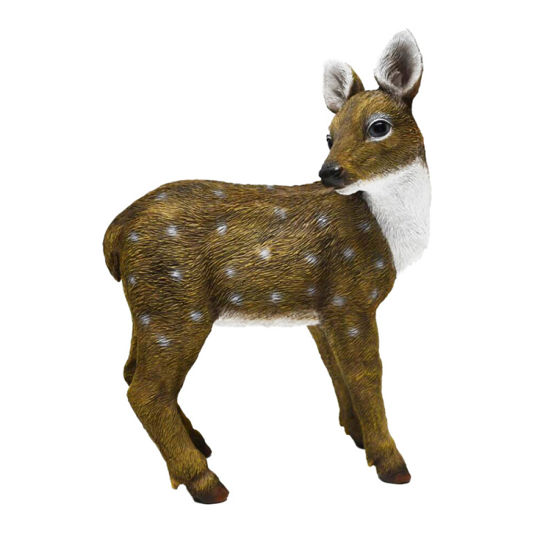 Statue de biche, en polyrésine - H. 25cm