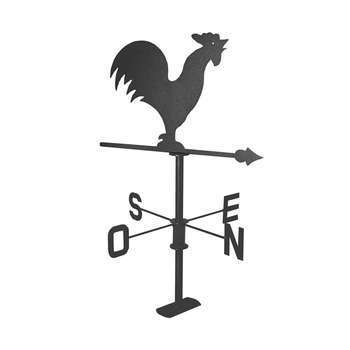 Girouette coq en métal anthracite - 45x45x70 cm