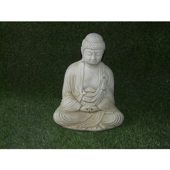 Bouddha assis en pierre reconstituée naturelle - H