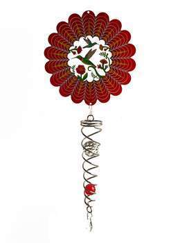 Spirale Cristaux + Colibri : acier, 40x13cm