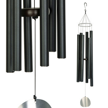 Carillon Auréole en aluminium noir - H. 106 cm