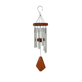Carillon à vent en aluminium argenté - H. 35 cm