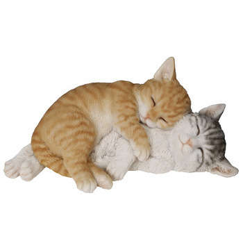 Couple de chatons endormis en résine - 27,3x14,5x1
