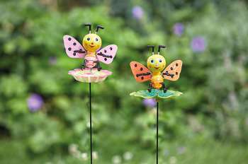 Pique pour jardin abeille Loony Bizzies en métal m