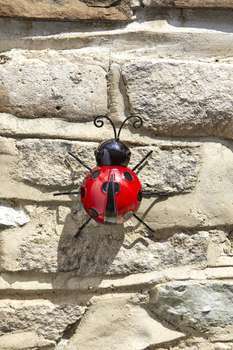 Coccinelle décorative d'extérieur large H19cm