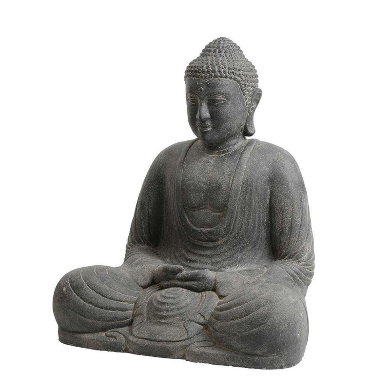 Statue de bouddha japonais assis en pierre reconst